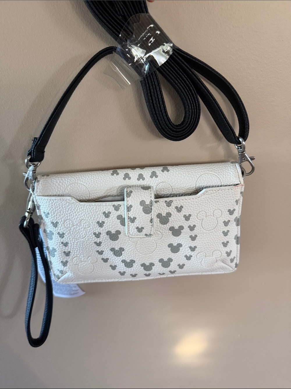 White Mickey Mouse Pattern Crossbody Wallet - Women Bags